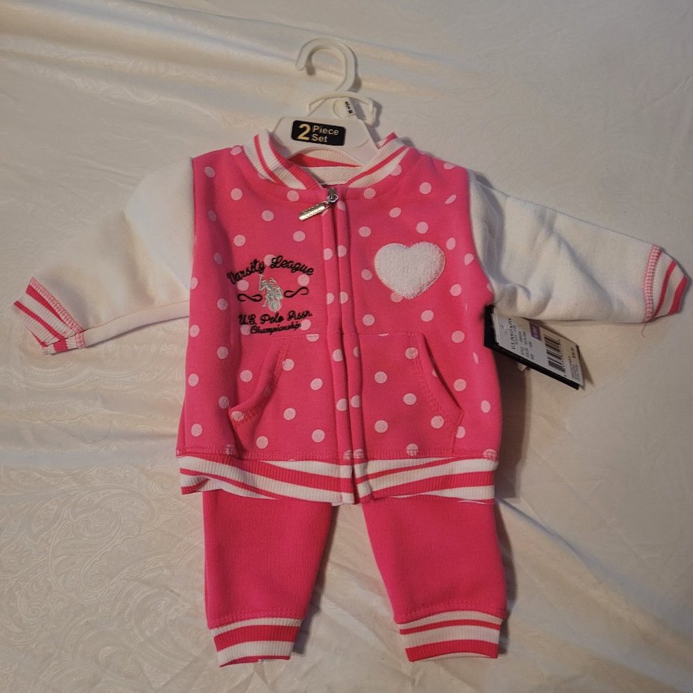Polo Assn. Baby Girl Pants and Jacket Suit